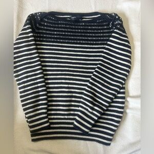 GAP Kids Navy and White Striped Sweater